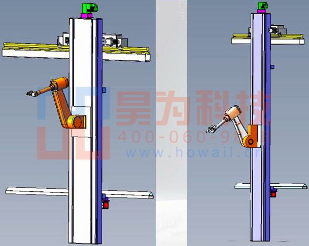 側(cè)壁四軸噴漆機器人效果圖 側(cè)壁四軸噴漆機器人效果圖